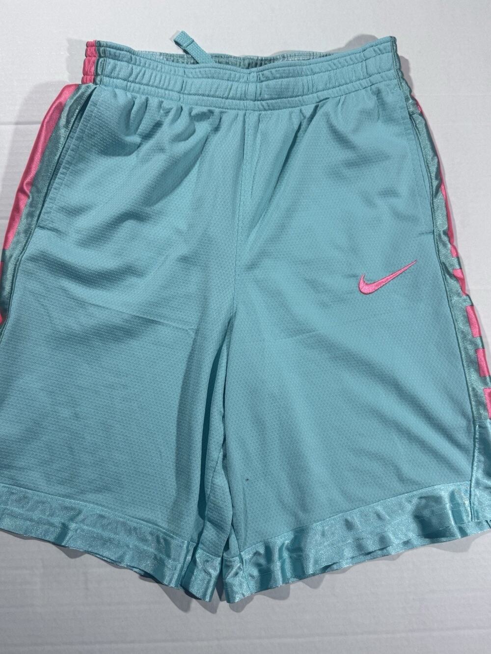 Nike Dri-FIT Kids Blue/Pink Athletic Mesh Shorts XL Regular Drawstring Std Fit